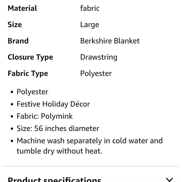 Red lux velvet snowflakes 56-inch tree skirt - Picture 4 of 4